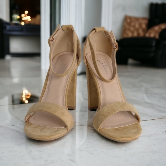 J. Adam's Shirley Ankle Strap High Heel Suede Sandals Size 8.5 (NWOT) - Picture 1 of 16